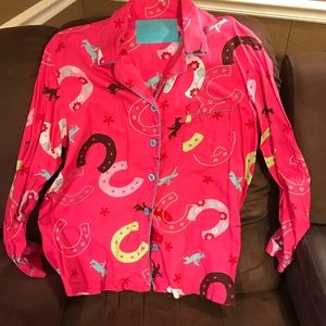 Vs pink pjs 2 tops one bottom hardly worn